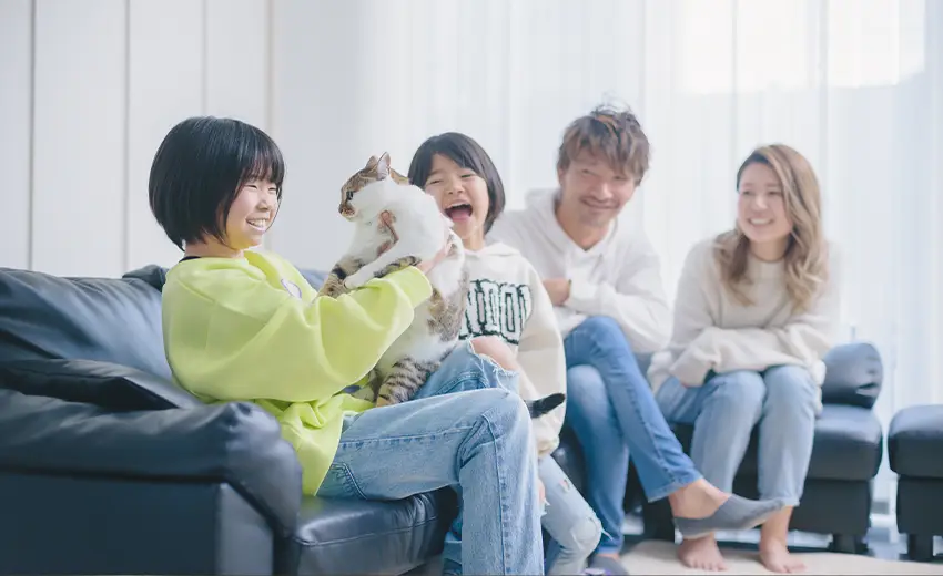 写真館の家族写真ライティング